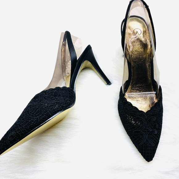 Adrianna Papell Shoes - Adrianna Papell Hallie Black Lace Attalie Heels Pump Size 10 M